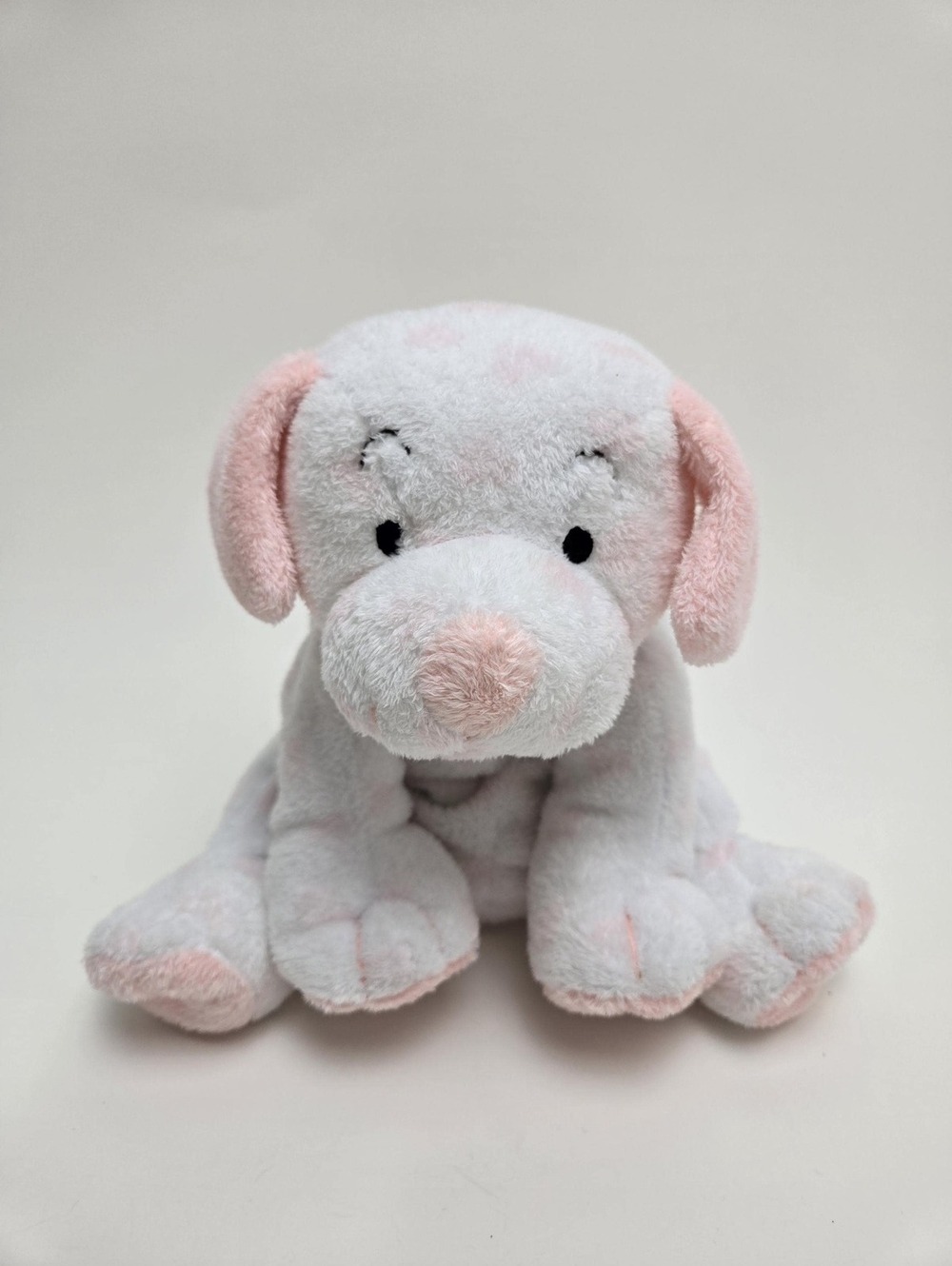 Ty Pluffies Collection “Lovesy” the Pink and White Dog No Hang Tag *Rare*